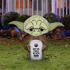 GEMMY - Yoda stylisé gonflable pour Halloween avec pierre tombale - 91 cm-Se gonfle automatiquement en quelques secondes