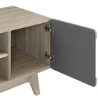 Modway - Tread Console multimédia 70 po Meuble TV, Gris naturel-Deux trous de gestion des câbles