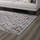 Modway - Gemma Mosaïque à chevrons Tapis 4 pi l x 6 pi L - Multicolore-Dessous en caoutchouc rainuré de préhension 