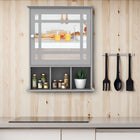 Kleankin - Armoire de salle de bain murale avec miroir et trois étagères - gris-Fabriqué en MDF pour plus de stabilité 