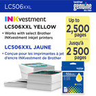 Brother - LC506XXLYS Cartouche d’encre jaune authentique à très haut rendement-Les cartouches d’encre jaune à très haut rendement LC506XXLYS authentiques de Brother offrent des résultats fiables et constants