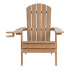 Backyard Lifestyles - Chaise Adirondack pliante avec repose-pieds escamotable et porte-gobelet - Brun-Polystyrène durable et résistant aux intempéries de type HIPS, polystyrène à haute résistance aux chocs.