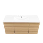 Modway - Render Fixation murale de 48" Vanette de salle de bain - Oak White-Matchs non inclus