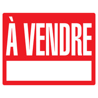 Cosco - Panneau À vendre avec kit de piquet métallique 15 po x 19 po rouge et blanc usage extérieur, texte français-Ce panneau À vendre comprend un texte en français pour communiquer clairement les annonces aux acheteurs francophones