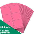 JAM Paper Étiquettes adresse pour le courrier, 4 x 3 1/3 po, rose rythmé Astrobright, 240 par paquet-4 x 3,33 po
