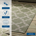 Modway - Cerelia Treillis marocains intérieurs et extérieurs Tapis 9 pi l x 12 pi L - Beige et vert clair-Résistant aux taches / Facile à nettoyer