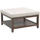 HOMCOM - Ottoman de rangement table basse - beige-Sert de table basse, de repose-pieds et de siège confortable