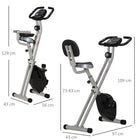 Soozier - Vélo d'exercice pliable avec 8 niveaux de résistance magnétique-Structure de support à double cadre en X, rendant le produit plus stable 