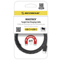 Scosche Strikeline USB-C magnétique vers USB-C 6 pieds - Noir-Câble de 6 pieds, couleur noir