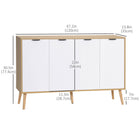 HOMCOM - Buffet moderne 47,2 po L, meuble de rangement - bois naturel-Peut être utilisé comme meuble bar à café, buffet de salle à manger ou meuble TV 