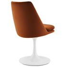 Modway - Lippa Salle à manger pivotante Performance Velvet Fauteuil d’appoint - Rouille Blanche-Assemblée requise