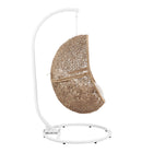 Modway - Encase Terrasse extérieure Rotin Chaise à balançoire - Beige cappuccino-Coussinets ajustables pour les pieds