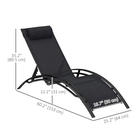 Outsunny - Chaise longue inclinable de patio avec dossier réglable - noir-Design moderne et épuré qui apporte une touche élégante à n'importe quelle terrasse ou jardin