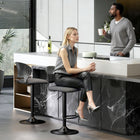 HOMCOM - Tabourets de bar modernes pivotants hauteur comptoir - noir - paquet de 2-Le cadre métallique robuste et la large base supportent en toute sécurité jusqu'à 265 lb (120 kg) 
