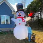 Outsunny - Bonhomme de neige gonflable de Noël 12pi avec lumière LED rotative-Type : Bonhomme de neige gonflable 