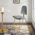 Modway - Ponder Performance Velvet Tabouret de comptoir - Gris-Rembourrage en mousse dense