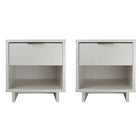 Manhattan Comfort - Table de nuit moderne Granville 18,11" à 1 tiroir - Blanc - Lot de 2-Moderne-contemporain avec une touche de glamour - Table de nuit pour chambre et salon, lot de 2