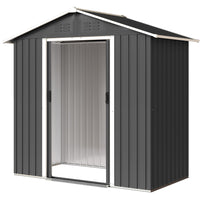 Outsunny - Abri de jardin extérieur 6,5 pi x 3,5 pi, gris foncé-Beaucoup d’espace de rangement 
