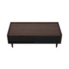 Manhattan Comfort - Table basse Duane 120 cm style mid-century moderne - marron foncé et noir-21,65 po L x 47,24 po l x 15,47 po H