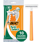 BIC - Rasoirs Twin Select Sensitive deux lames pour peau sensible pour hommes - vert - paquet de 10-Les rasoirs pour hommes BIC sont conçus pour un rasage apaisant et confortable des peaux sensibles