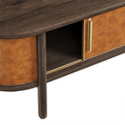 Modway - Coralie Cuir végétalien courbé Ovale Table basse - Noyer Tan-10