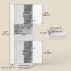 HOMCOM - Armoire de rangement avec petit comptoir ouvert et vaisselier - blanc-Le design moderne apporte une touche élégante à la cuisine, au salon, à l'entrée et plus encore 