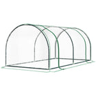Outsunny - Serre mini 6 pi x 3 pi x 2,6 pi pour plantes avec portes à fermeture éclair-Serre de patio avec tubes en acier de haute qualité et couverture en PVC  
