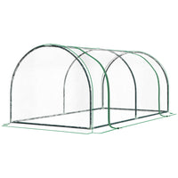 Outsunny - Serre mini 6 pi x 3 pi x 2,6 pi pour plantes avec portes à fermeture éclair-Serre de patio avec tubes en acier de haute qualité et couverture en PVC  
