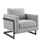 Modway - Posse Tissu rembourré Chaise d’accent - Noir Gris clair-Chaise d’accent moderne