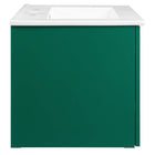 Modway - Maybelle 24" Vanité de salle de bain murale - Vert Blanc-Tirs métalliques en forme de L