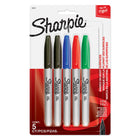 Sharpie - Marqueurs permanents − Pointe fine − Couleurs variées − Paquet de 5-Marqueur indélébile de genre stylo à pointe fine
