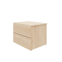 Nexera - Table de nuit à 2 tiroirs James, Chêne Blond Naturel-2 tiroirs pratiques sur coulisses de métal