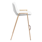 Zuo - Desi Tabouret de comptoir - Blanc/Or - Ensemble de 2-Garantie limitée de 3 ans