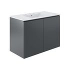 Modway - Bryn Support mural de 36" Vanette de salle de bain - Gris blanc-Vanité de salle de bain moderne