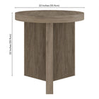Hudson&Canal - Table d'appoint ron Holm 22" L - Chêne gris vieilli-Pieds à clouer avec patins de protection en feutre pour la sécurité du sol