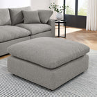 Modway - Commix Boucle rempli de duvet et trop rempli Tissu Ottoman - Gris clair-Siège en mousse de densité