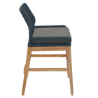 Modway - Wellspring Terrasse extérieure Teck et corde Tabouret de comptoir - Graphite bleu-Épingles de pied non marquées