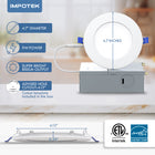 ShoppingAll - Impotek Lumière de plafond encastrée LED 4” 5 CCT avec boîte de jonction - 2700K/3000K/3500K/4000K/5000K - Dimmable IC Classé ETL Étoile d’Énergie 9W 800LM - RCL1-9W4IN (Paquet de 4)-Sécurité certifiée et compatibilité - Profitez de la tranquillité d’esprit avec nos certifications IC, ETL et Energy Star. Conçu pour un contact direct avec l’isolation, notre boîte de jonction protégée thermiquement garantit la sécurité et une large compatibilité avec divers types de plafonds et configurations de