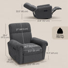 HOMCOM - Fauteuil inclinable électrique rembourré avec ports de chargement USB - gris foncé-Base pivotante à 240° permettant des mouvements et interactions fluides et flexibles 