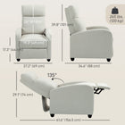 HOMCOM - Fauteuil inclinable push back avec assise rembourrée pour home cinéma - blanc crème-Le tissu aspect lin respirant et facile d’entretien assure une expérience confortable