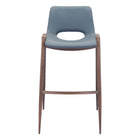 Zuo - Desi Tabouret de bar - Gris azur/Noyer - Ensemble de 2-Rembourrage moelleux et confortable