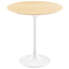 Modway - Lippa Rond de 20 po Bois Table d’appoint - White Natural-Table d’appoint moderne
