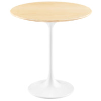 Modway - Lippa Rond de 20 po Bois Table d’appoint - White Natural-Table d’appoint moderne