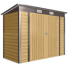 Outsunny - Abri de rangement extérieur 8 pi x 4 pi - chêne-Sept colonnes de support avec poutres transversales et kit de fondation pour une stabilité renforcée
