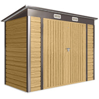 Outsunny - Abri de rangement extérieur 8 pi x 4 pi - chêne-Sept colonnes de support avec poutres transversales et kit de fondation pour une stabilité renforcée
