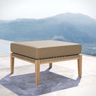 Modway - Clearwater Terrasse extérieure Bois de teck Ottoman in Gris brun clair-Base en bois de teck haut de gamme Grade A