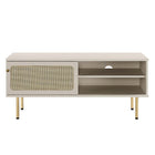 Modway - Cambria 47 po Meuble TV, Blanc-Trous de gestion des câbles