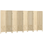 HOMCOM - Cloison de séparation autoportante à 8 panneaux avec présentoir à panneaux perforés pour bureau à domicile - bois naturel-Le design à huit panneaux crée un espace personnel ou divise facilement les grandes pièces  
