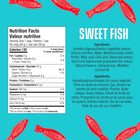 Smart Sweet - Sweet Fish - 50 g-Sans crustacés, Respecte le végétalisme, Sans poisson, Pour personnes diabétiques, Sans oeuf, Sans lactose, Respecte le végétarisme, Sans lait, Sans blé, Sans sésame, Sans moutarde, Sans sucre ajouté, Sans soya, Sans sulfite