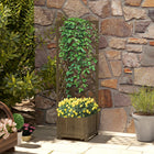 Outsunny - jardinière surélevée avec treillis pour plantes grimpantes - 16 po L x 16 po l x 57 po H - carbonisée-Deux treillis sur les côtés pour aider à enlacer vos vignes
